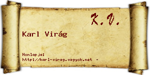 Karl Virág névjegykártya