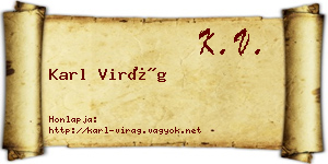 Karl Virág névjegykártya